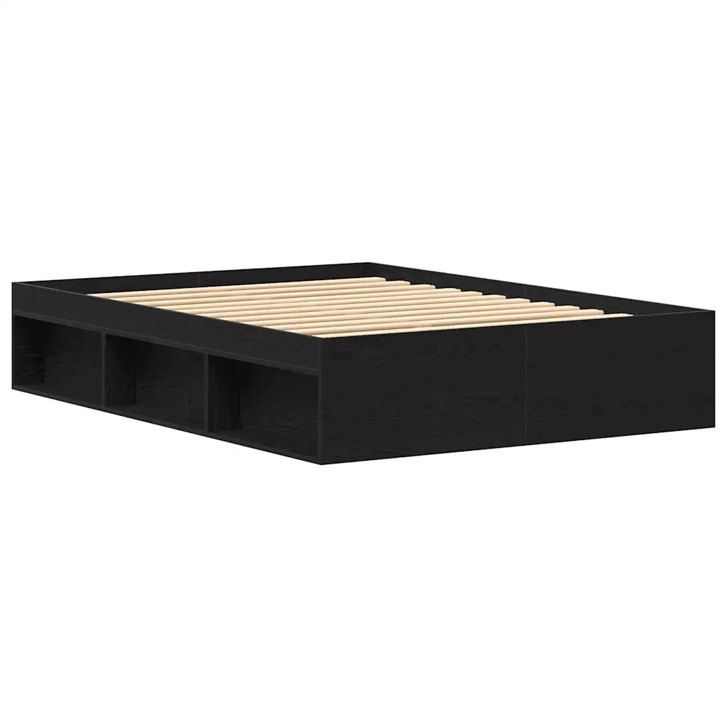 Giroletto senza Materasso-Struttura Letto Rovere Nero 135x190 cm Truciolato 461152