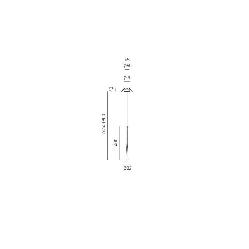 DAFNE SP/I - Lampada a Sospensione ad Incasso Singola 7W LED 3000K Fascio 38° Finitura Rame con Rosone Nero Satinato - Gealuce