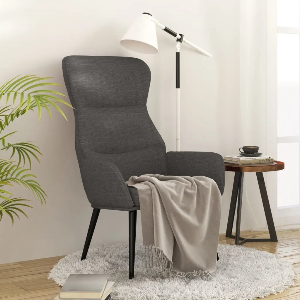 Poltrona | Sedia Relax Grigio Scuro in Tessuto