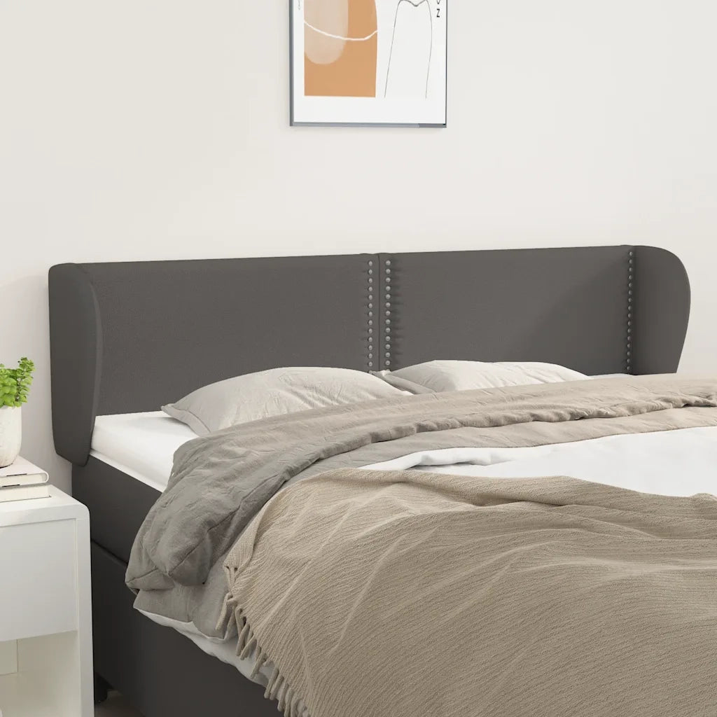 Testiera ad Orecchio-Testata con Orecchie Grigio 147x23x78/88 cm in Similpelle 103746