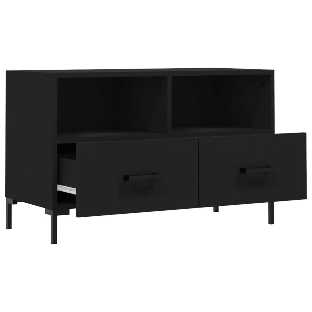 Mobile Porta TV Nero 80x36x50 cm in Legno Multistrato 828973