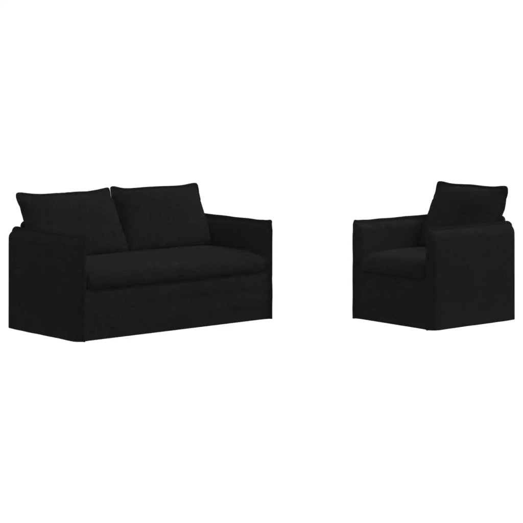 Set di divani 2 pcs Nero 156 x 82 x 85 cm Tessuto 3407569