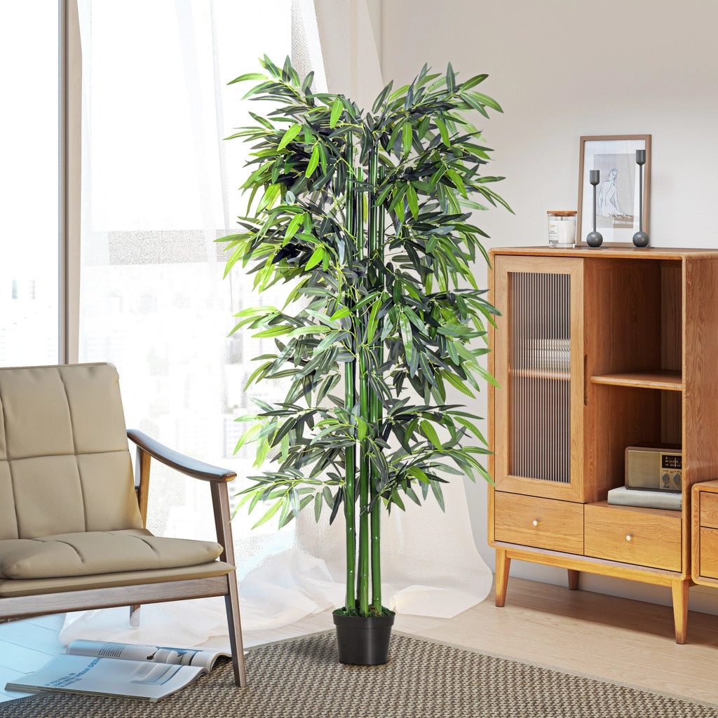 Pianta di Bamb¨´ Artificiale ¨C Xylo ¨C Verde e Nero 20x20x180 cm