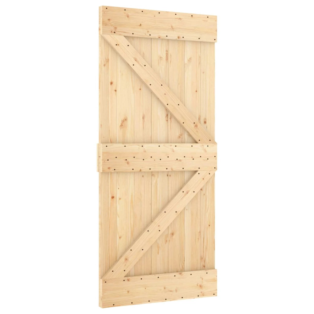 Porta scorrevole Naturale e Nero 95 x 210 cm 3444985