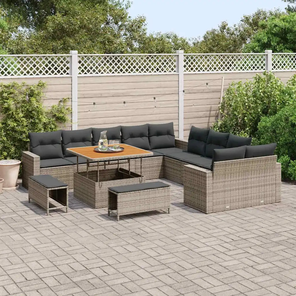Set Divano da Giardino 13 pcs Grigio polyrattan 3361668