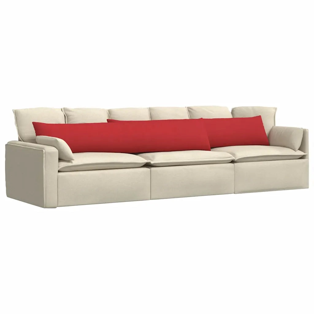 Cuscini da Divano 2 pz-Set di 2 Cuscini per Sofa Rosso 200 x 40 cm Tessuto