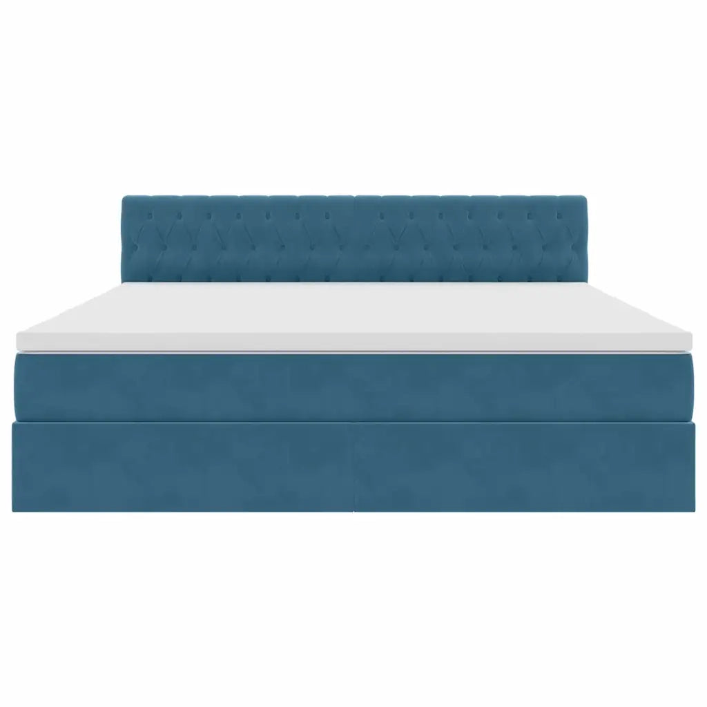 Letto con Contenitore Blu Scuro 160 x 200 cm Velluto