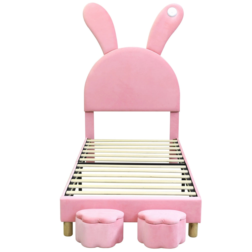letto imbottito velluto rosa 90 x 200 cm