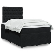 Giroletto a Molle con Materasso Nero 120x190 cm in Velluto 3294594