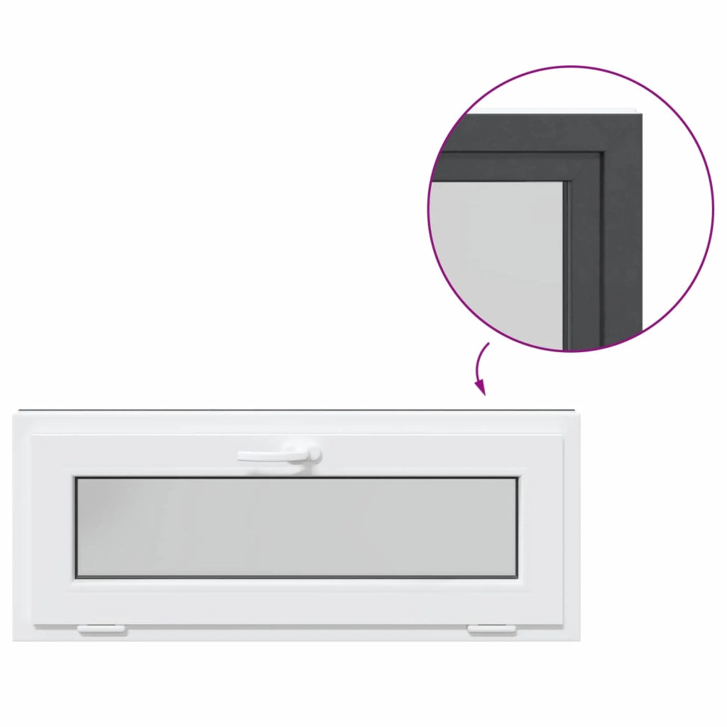 Finestra per Soffitta RISOR 100 x 40 cm PVC e Vetro Antracite CFW8570089