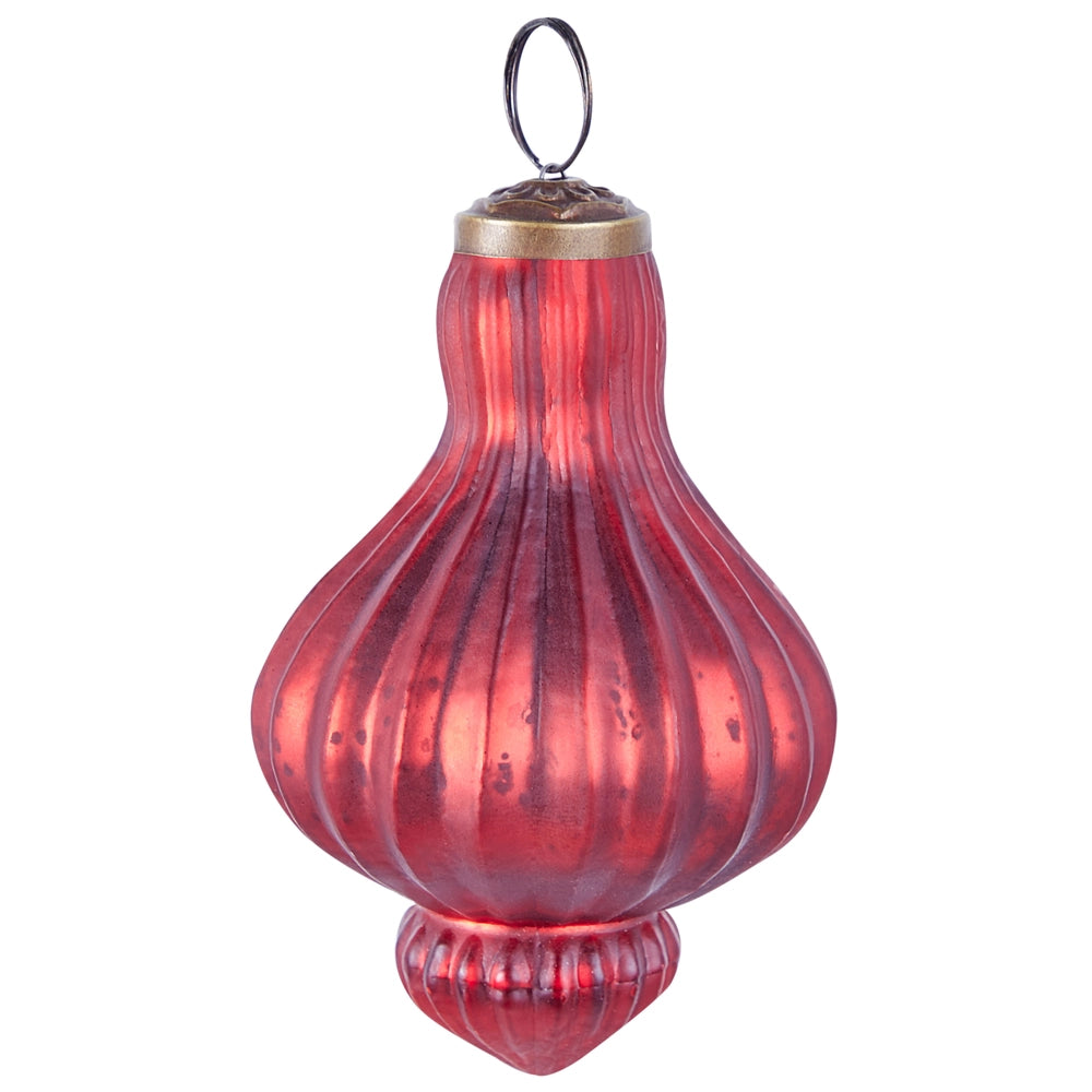 Set di 8 palline di vetro per l'albero di Natale in stile vintage Rosso stile vintage