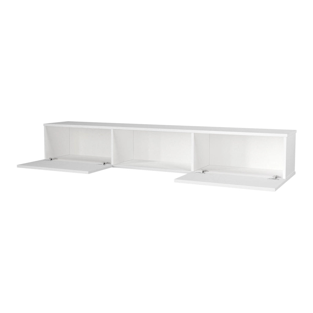 Mobile TV da Parete Paltamo Armadietto Pensile con Ante a Ribalta 180 x 31 x 29,5 cm Bianco [en.casa]