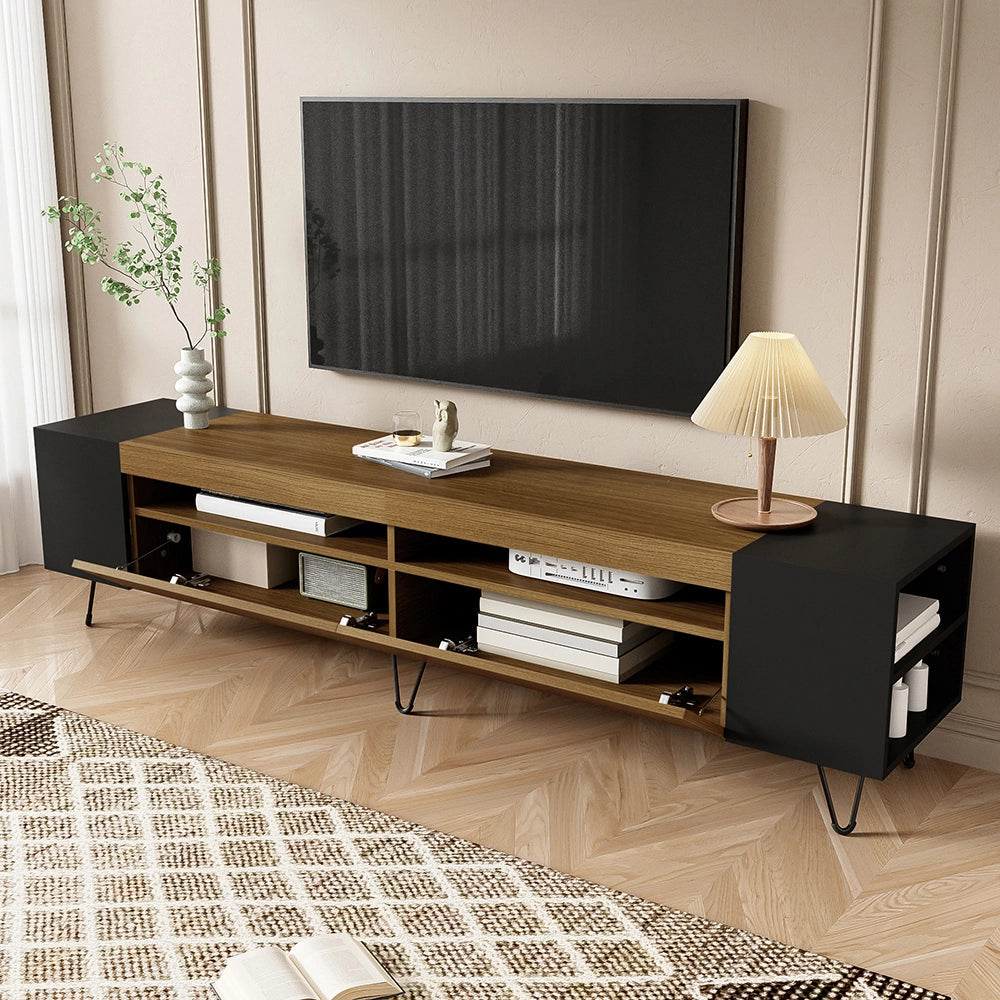 Mobile TV moderno - Xylo - 180cm nero/effetto legno