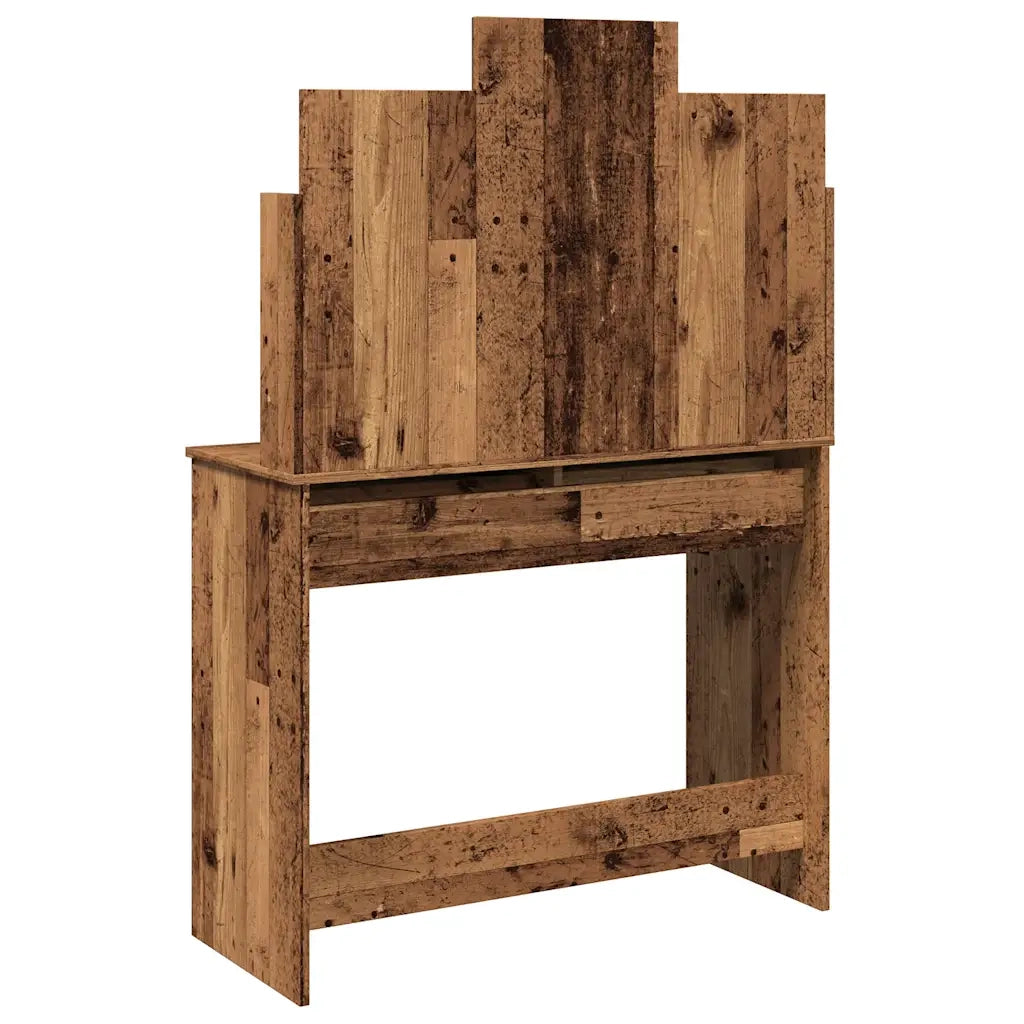 Toeletta con Specchio Legno Antico 96x39x142 cm 857011