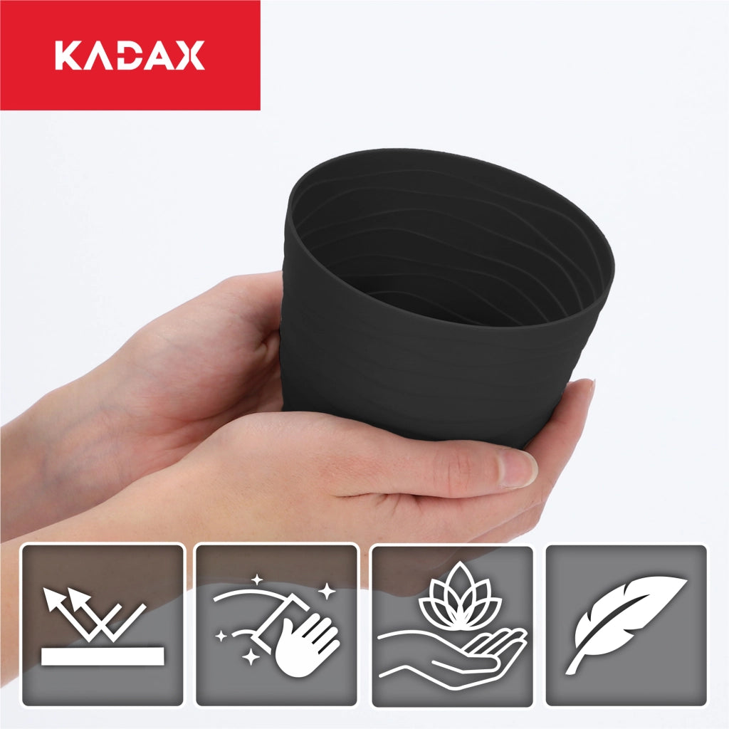 Vaso da fiori KADAX in plastica, rotondo, nero, 11 cm, per fiori e piante.