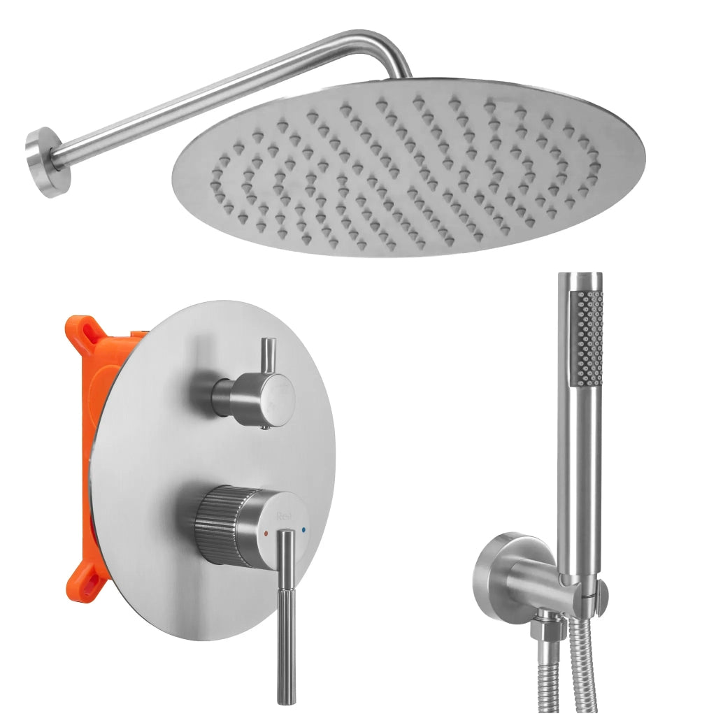 Set Doccia Da Incasso Rea Argon Nickel Brush + Box