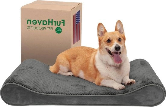 Traagschuim pluche luxe fluweel perroetto per cani e gatti grigio grande