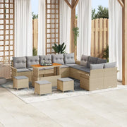 Set Divano da Giardino con cuscino 14 pcs Beige e Grigio Chiaro