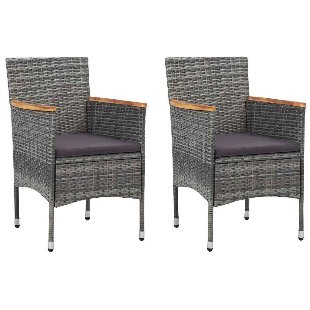 Set Mobili da Pranzo da Giardino 3 pz Grigio Polyrattan Acacia 3058315