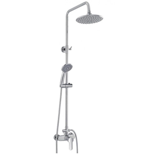 Colonna doccia completa linea Platinum in acciaio cromato con miscelatore e doccetta 5 funzioni Feridras