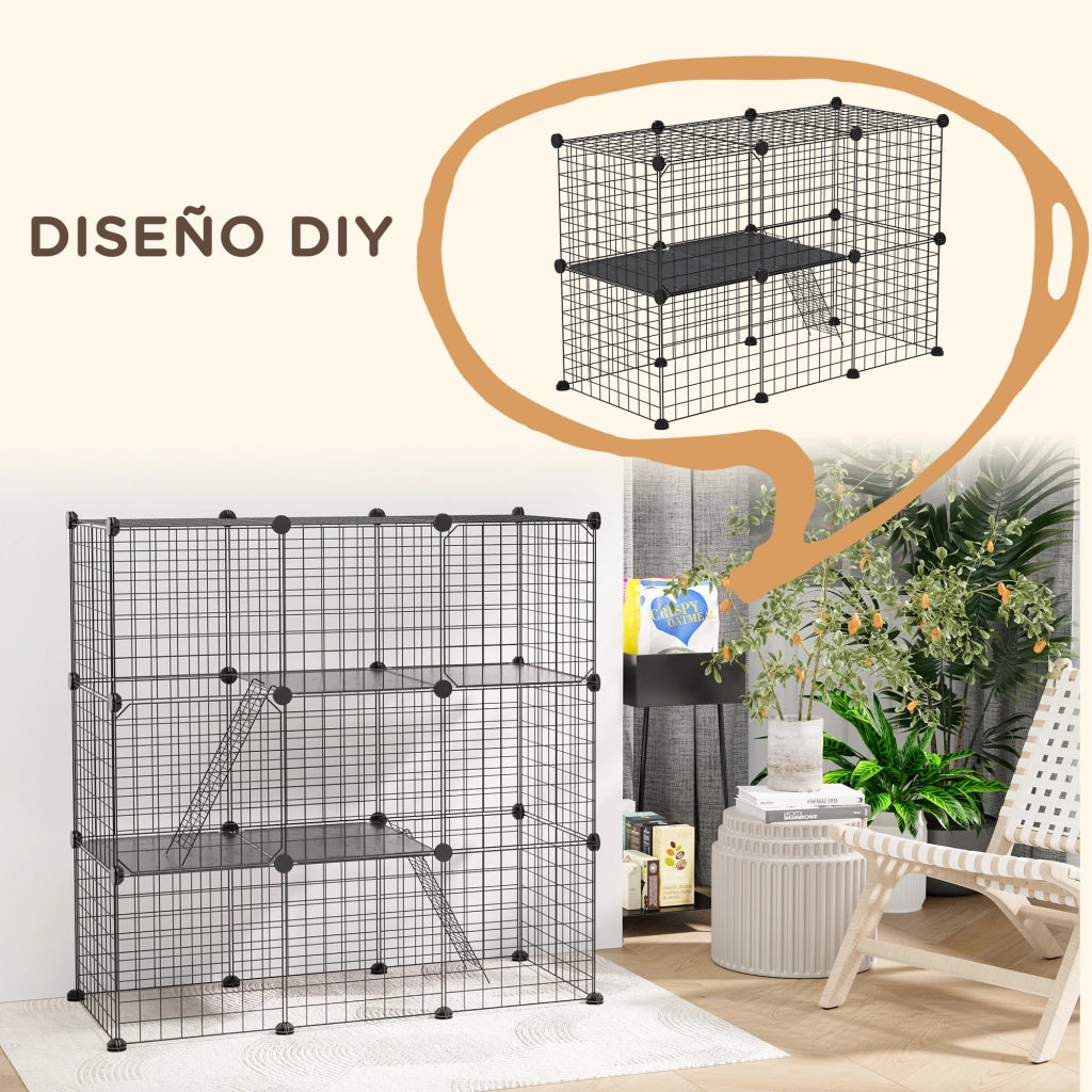 Recinto per Animali Domestici ¨C Minimal ¨C Nero 105x45x105 cm