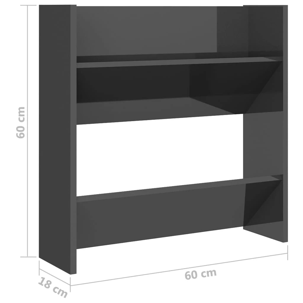 Scarpiera mobile contenitore per scarpe ingresso/corridoio/soggiorno a parete in legno ingegnerizzato lucido grigio 02_0021917
