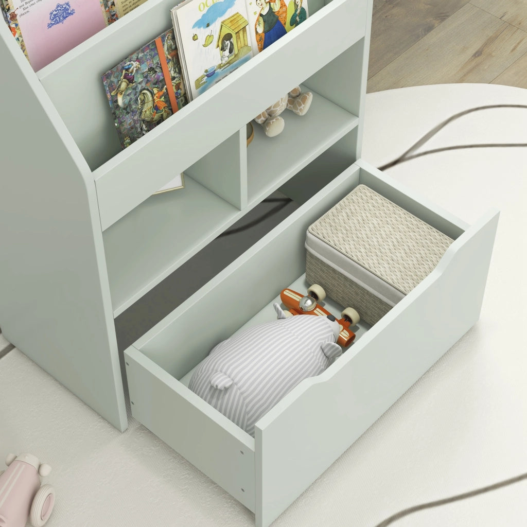 Libreria per Bambini con Ripiani e Cassetto ¨C Minimal ¨C Verde 60x30x90