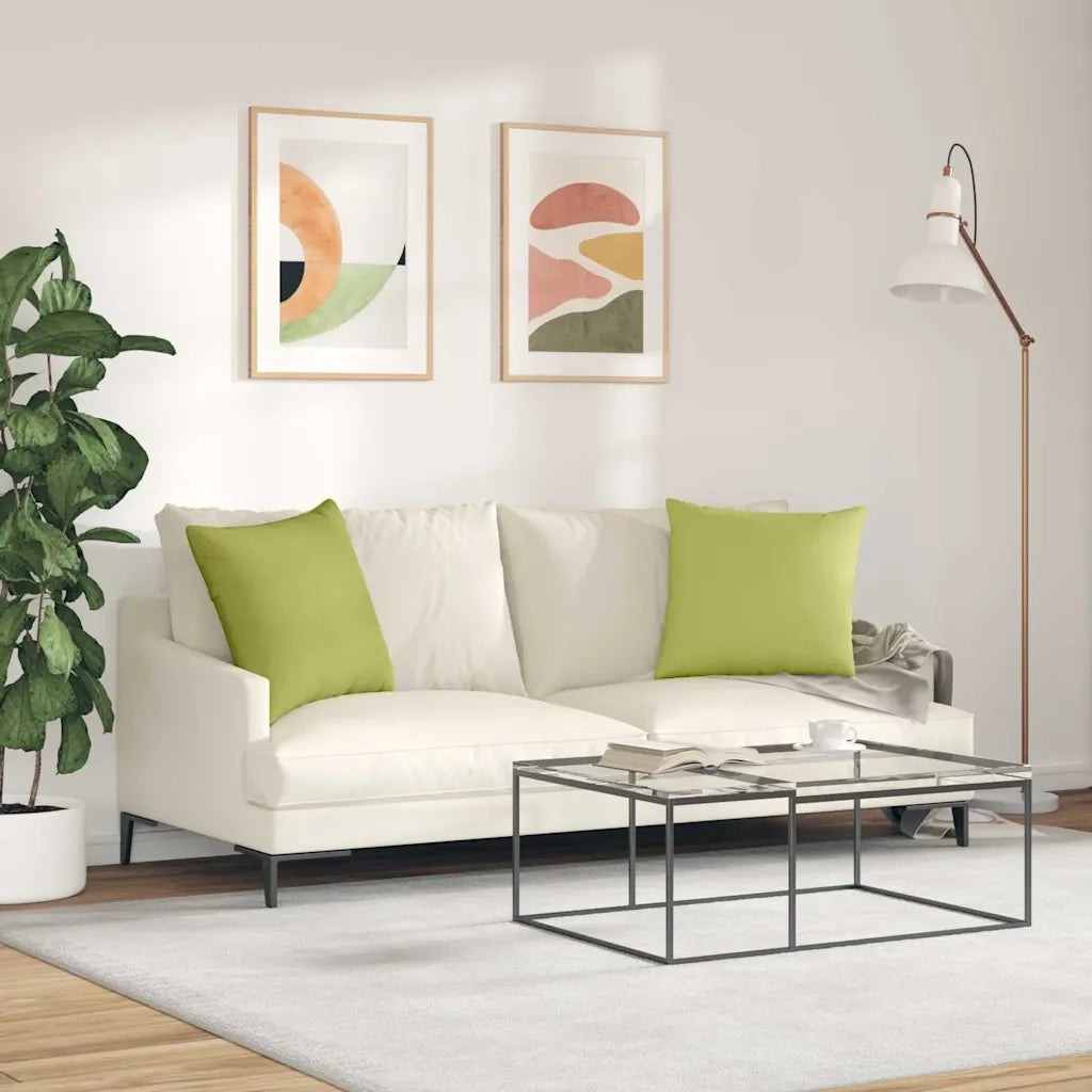 Cuscini da Divano 2 pcs Verde chiaro 50 x 50 cm Tessuto 42013964