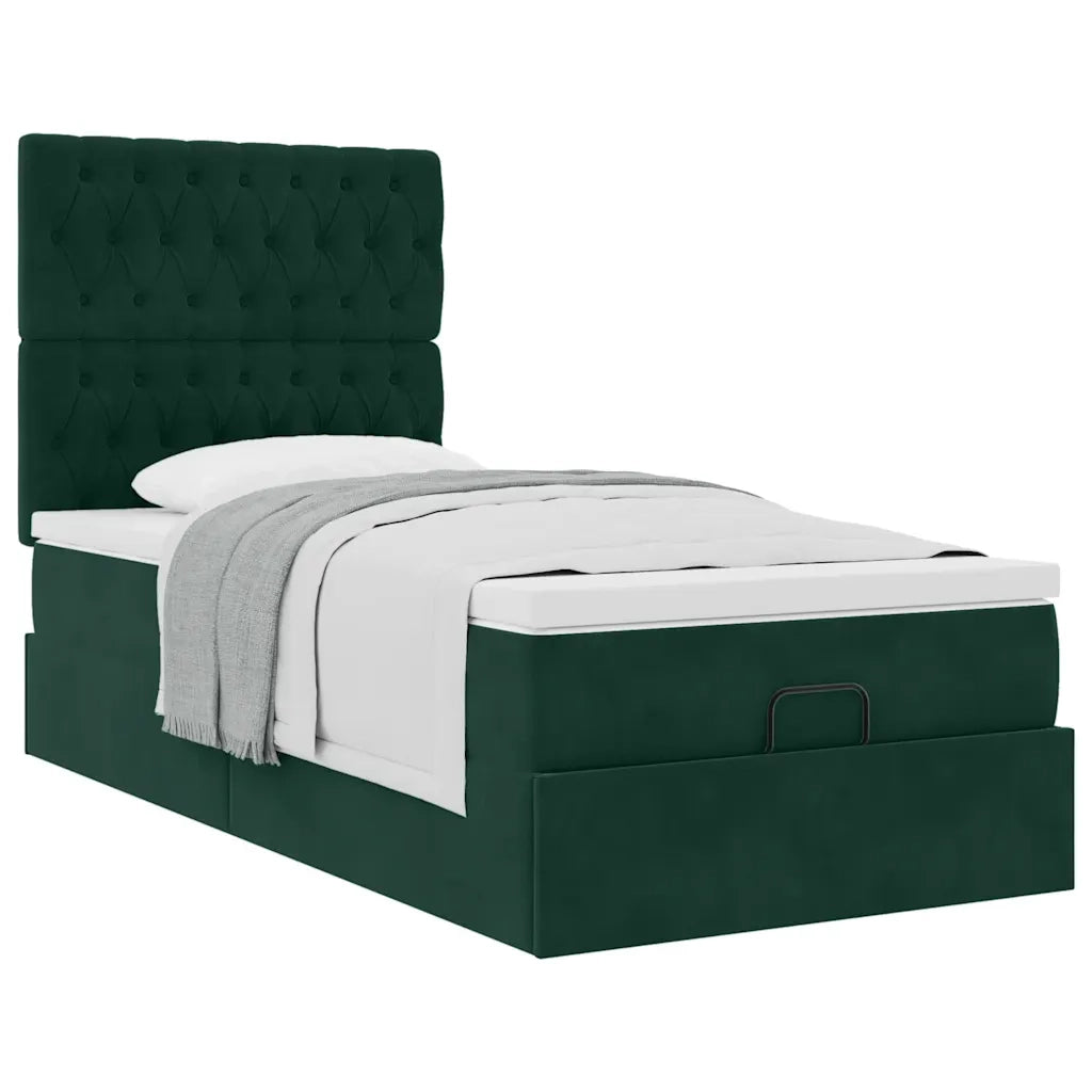 Struttura Letto Pouf con Materassi 90x200 cm in Velluto 3313520