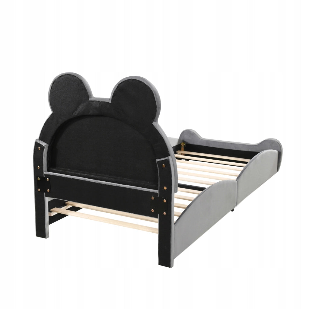 Letto per bambini imbottito - Xylo - 90x200 - Grigio