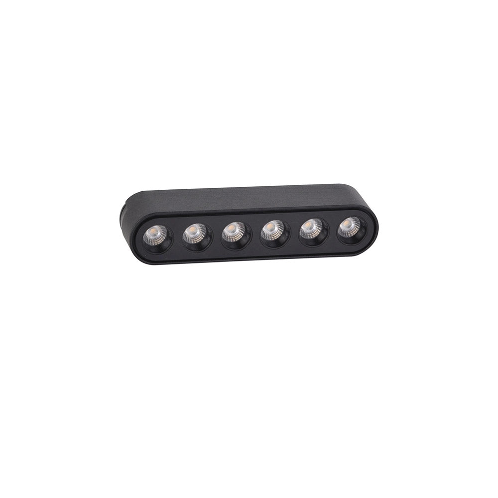 Base Di Illuminazione Binario Moderno Points Alluminio Nero Luce Calda 6W
