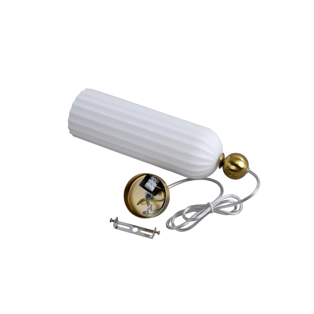 Lampada a sospensione Piega E14 bianca oro Ø10 Light Prestige