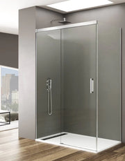 Box doccia THALASSA (BASIC) 1+1 con lato fisso laterale 160x80 cm Cromo vetro trasparente