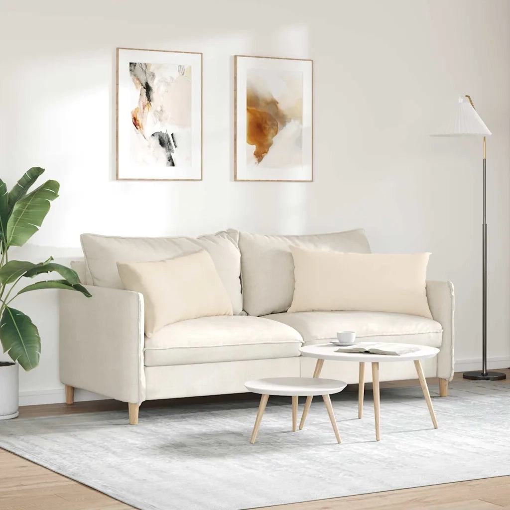 Cuscini da Divano 2 pcs Beige 80 x 40 cm Tessuto 42013730