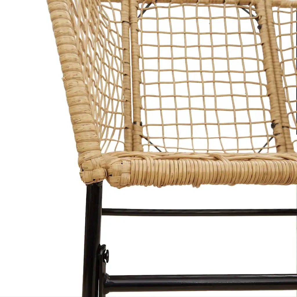 Set Pranzo da Giardino 7pz Marrone Polyrattan Vetro 3334595
