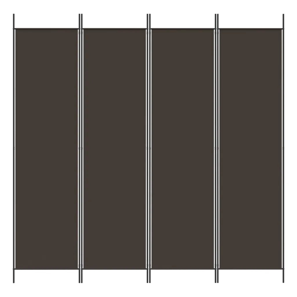 Divisorio Ambienti | Divider per stanze | Paravento a 4 Pannelli Marrone 200x200 cm in Tessuto