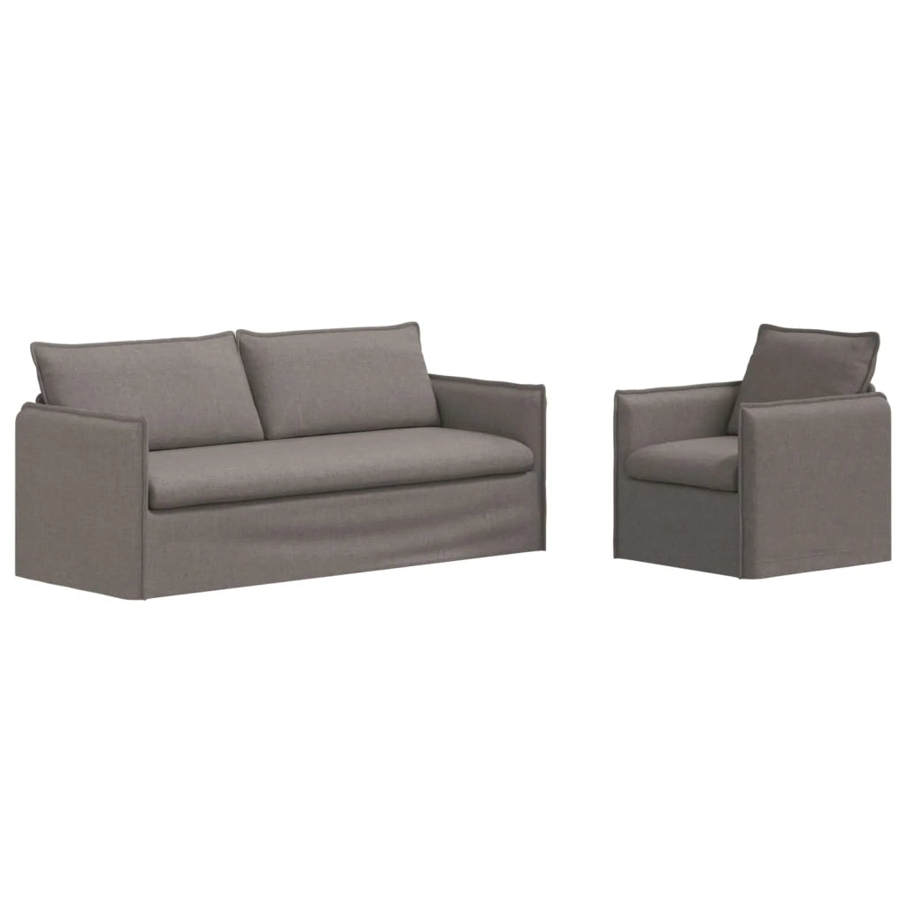 Set di divani 2 pcs Tortora 196 x 82 x 85 cm Tessuto 3407615