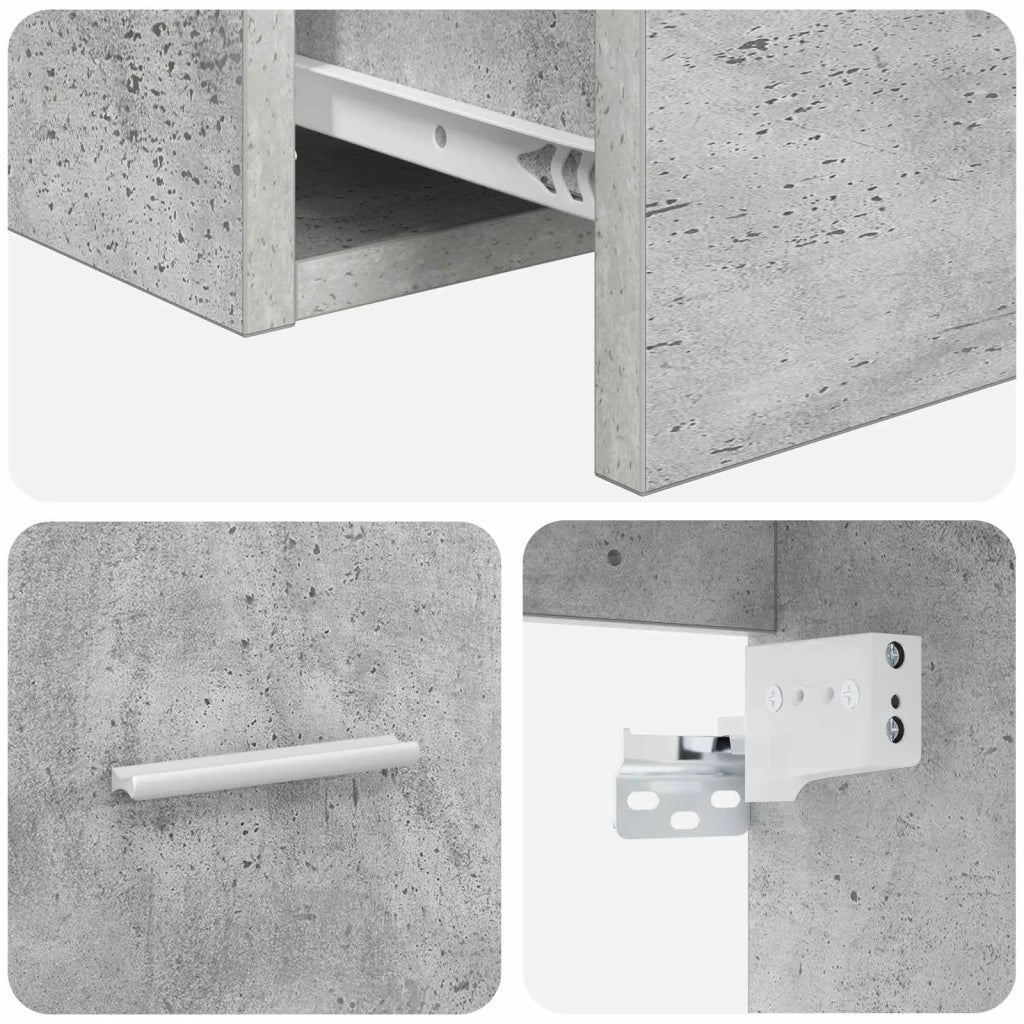 Mobile Lavabo da Parete Grigio Cemento 49,5 x 44,5 x 66,5 cm 890305