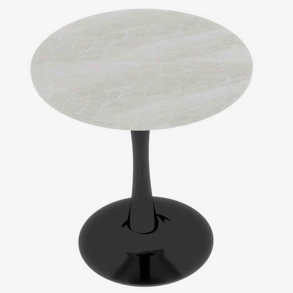 Tavolino da Caff¨¨ Rotondo ¨C MINIMAL ¨C Marmo Bianco Nero, 70 cm