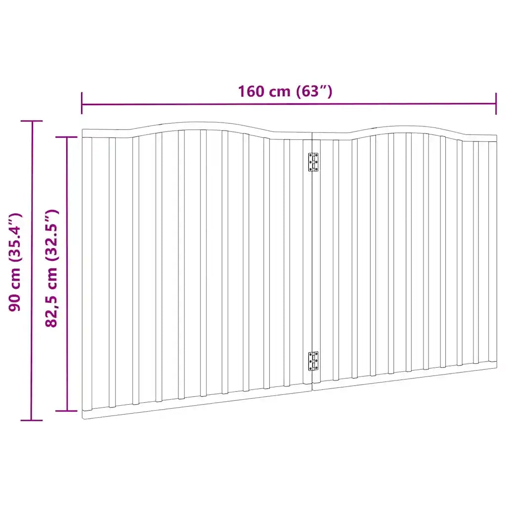 vidaXL Cancello Cani Pieghevole 2 Pannelli Marrone 160cm Legno Pioppo