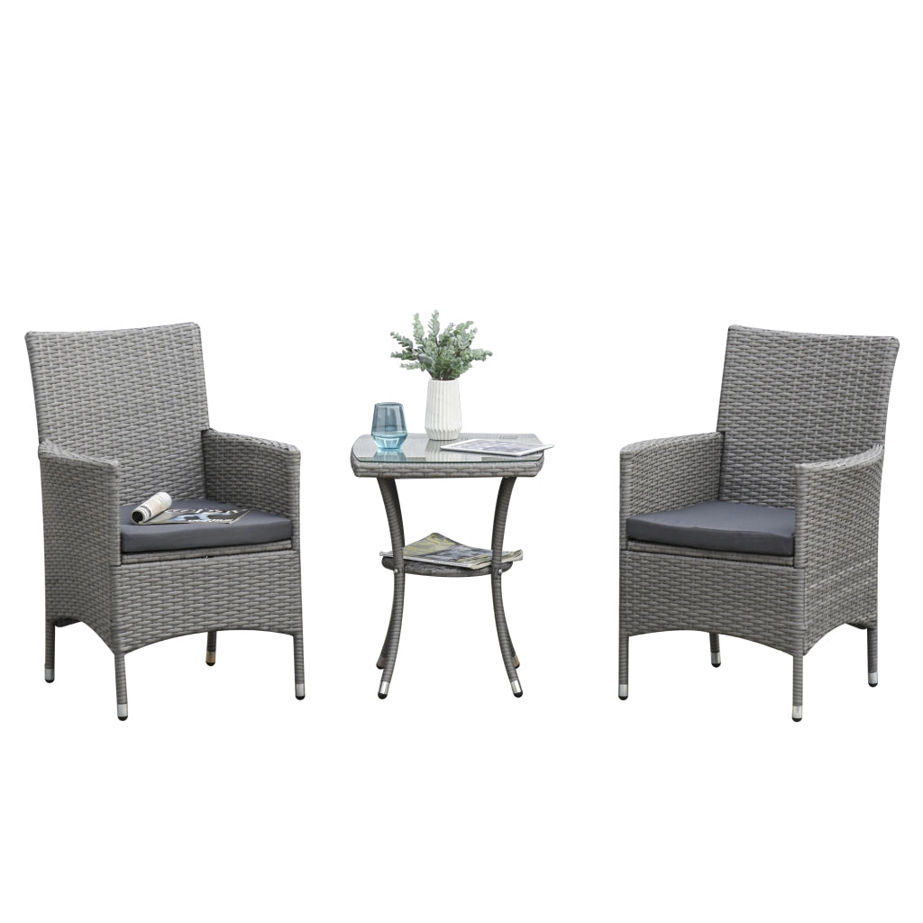 Set Divano da Giardino in Polyrattan ¨C Minimal ¨C Grigio