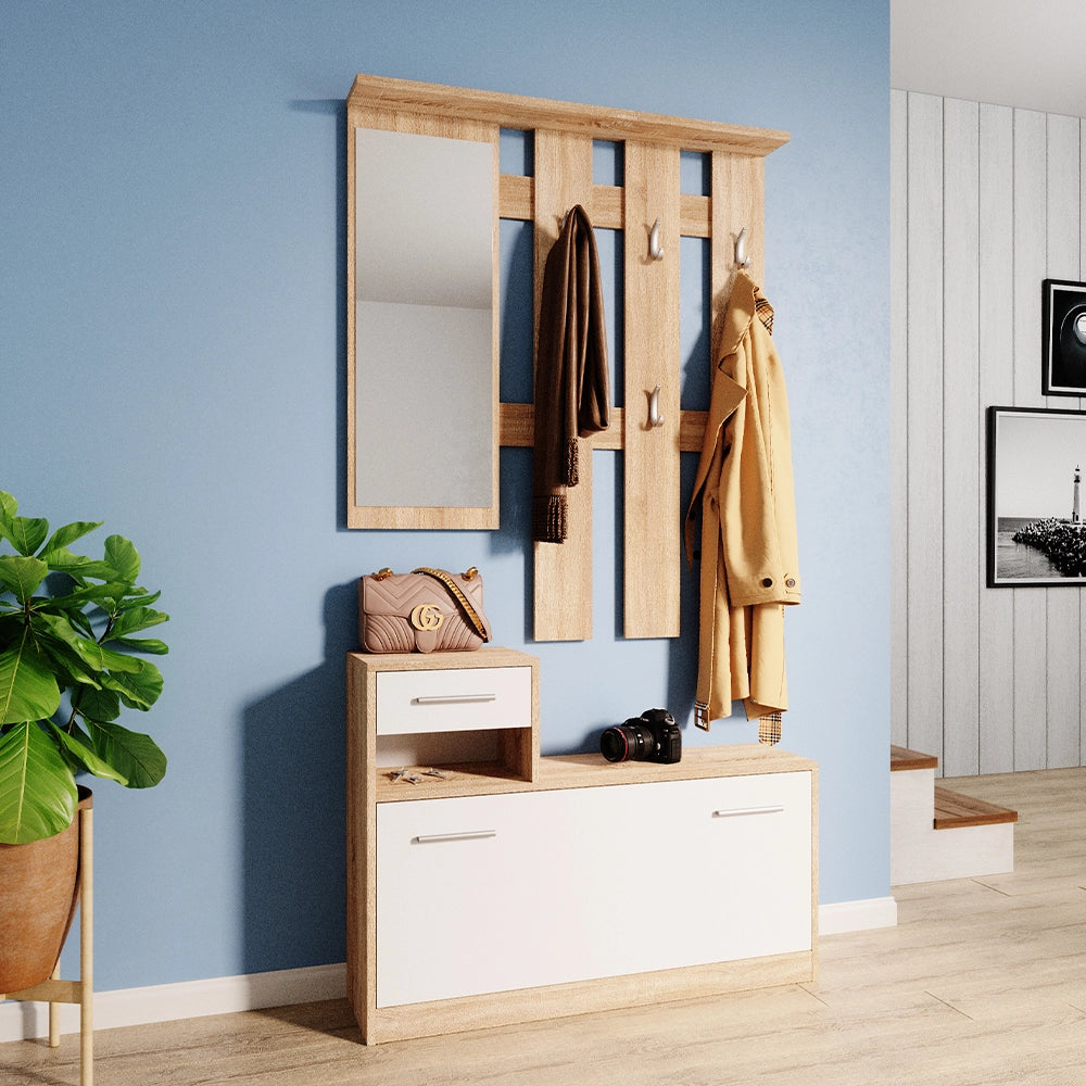 Vicco Appendiabiti Sonoma/Bianco 100 x 111.6 cm