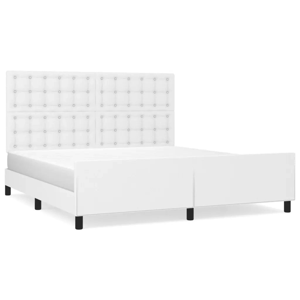 Giroletto con Testiera Bianco 180x200 cm in Similpelle