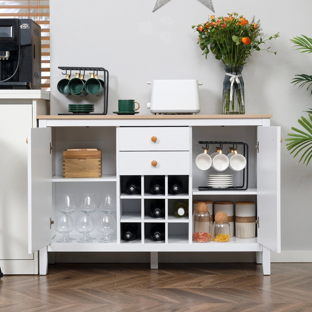 Cassettiera da cucina con porta bottiglie ¨C Minimal ¨C 110x35x75 cm bianco