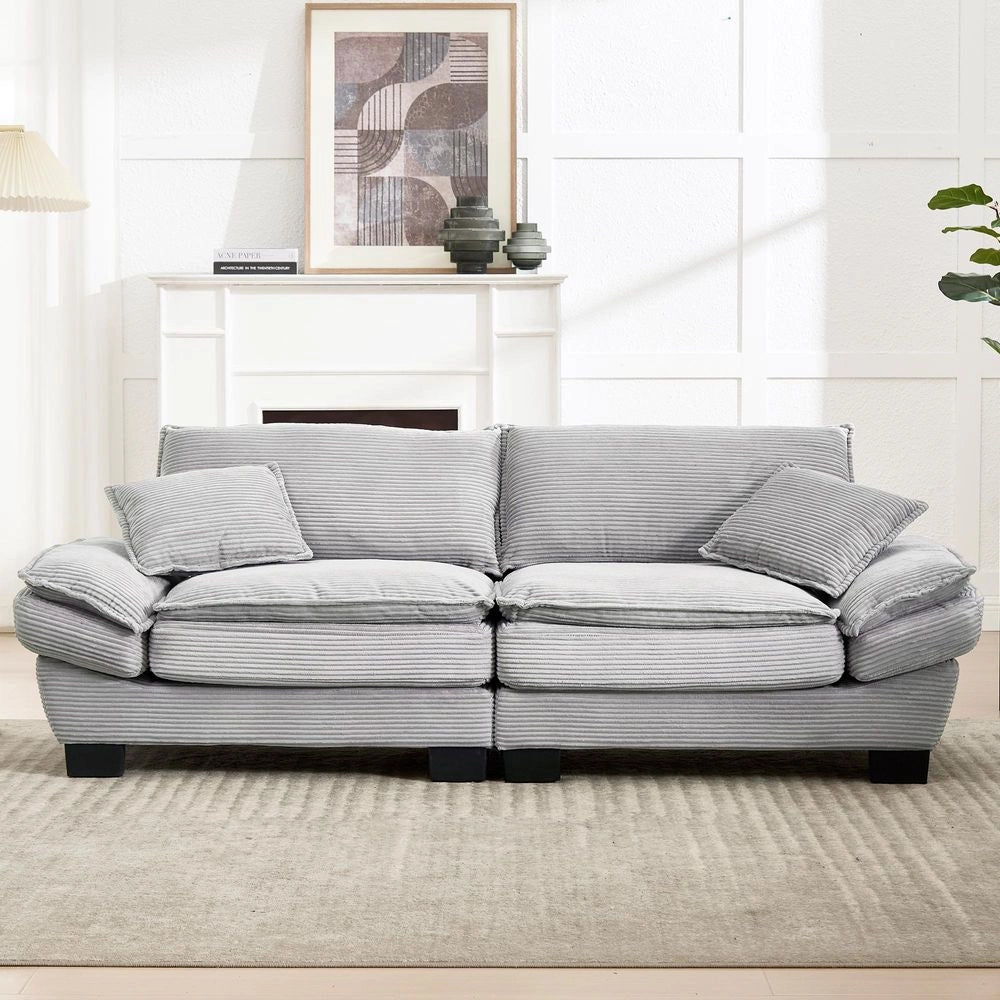 Divano doppio semplice - Xylo - grigio chiaro, copripiumino, versatile