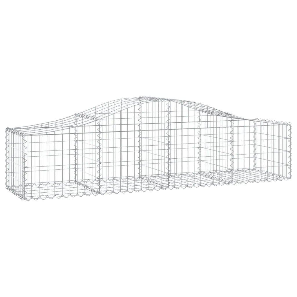 Set di 4 gabbioni ad arco per recinzione gabbia o muro di contenimento 200 x 50 x 40/60 cm ferro zincato argento 02_0041450