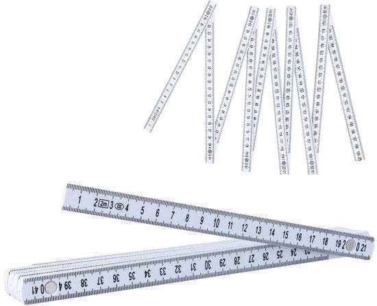 Misuratore di larghezza 200 cm - Opvougbile - Bifacciale - ABS - Righella - Tastone - Flessibile e resistente ai graffi