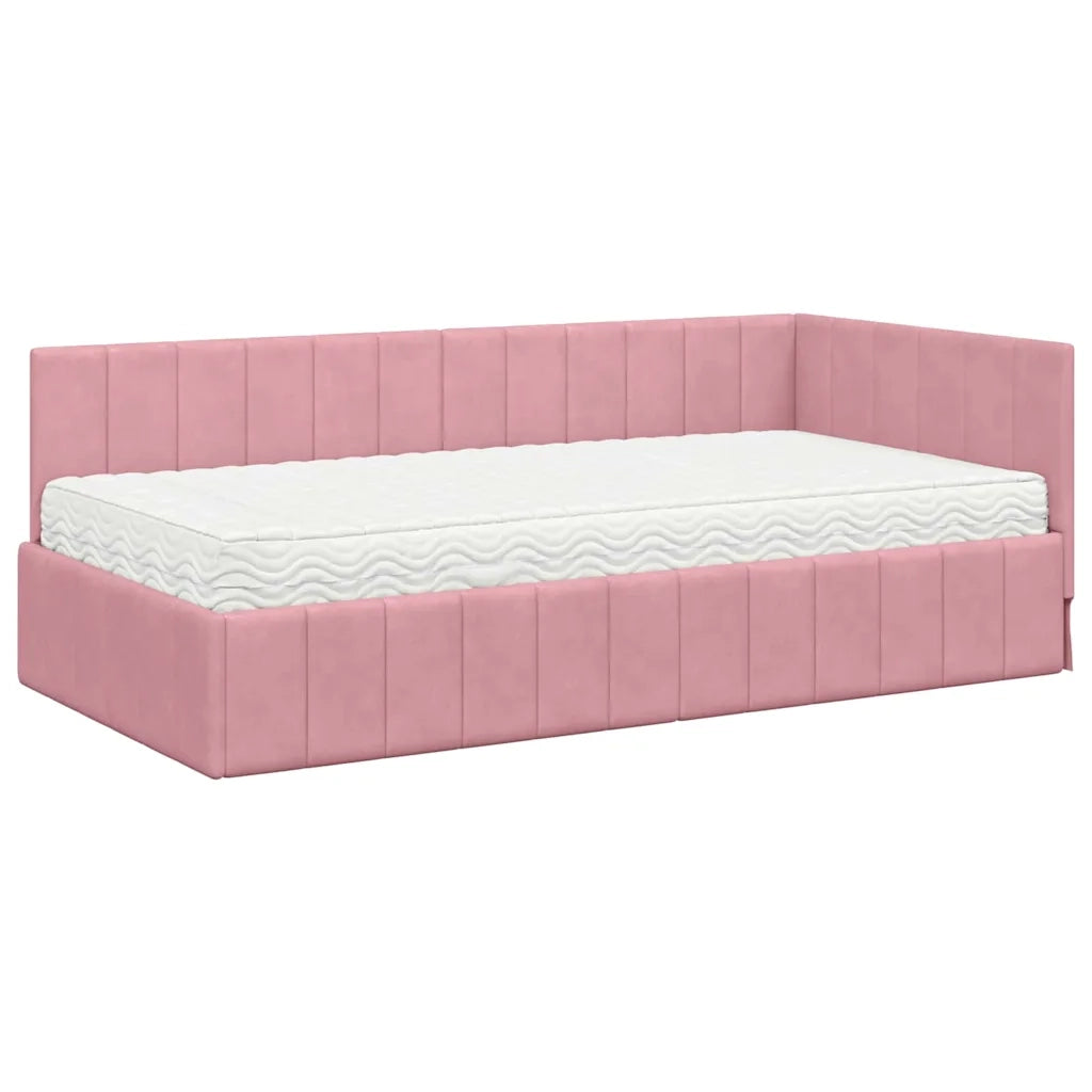 Struttura Letto Angolare con Materasso 2 pcs Grigio Velluto 3393851