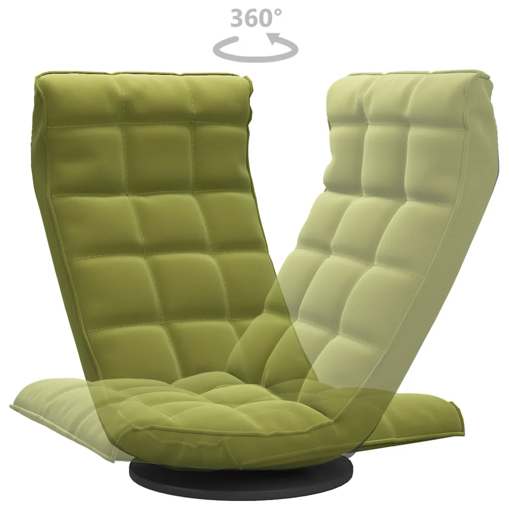 Sedia da Pavimento Girevole Verde Chiaro in Velluto 336567