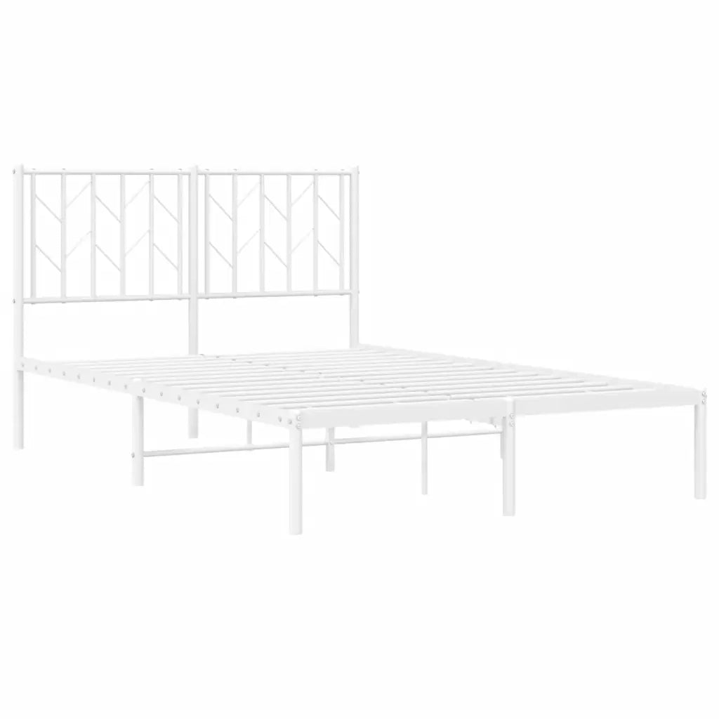 Giroletto con Testiera in Metallo Bianco 120x200 cm 374484